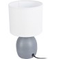 Bordslampa Lampa Keramik Vit Grå Beige 26 cm