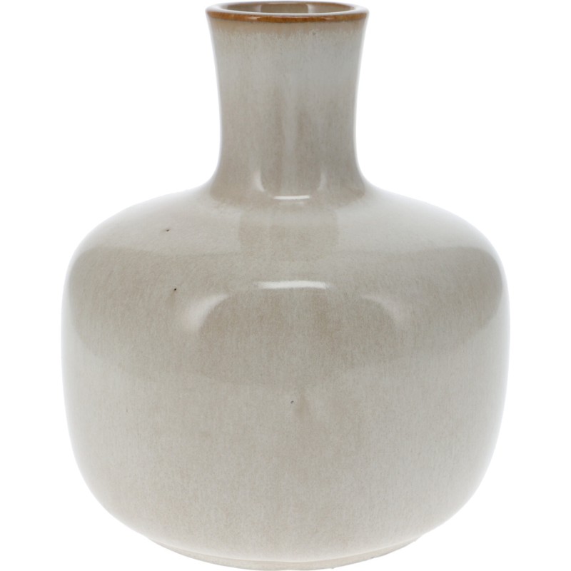 Vas Beige Grå Brun Keramik