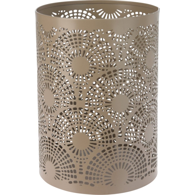 Ljushållare Bågar Ringar Mönstrad Metall Taupe 18 cm Ljushållare Bågar Ringar Mönstrad Metall Taupe 18 cm