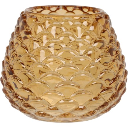 Ljuskopp Glas Grön Transparent Orange 9 cm