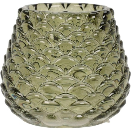 Ljuskopp Glas Grön Orange 6 cm