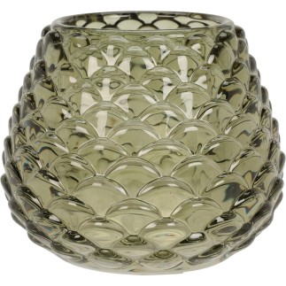 Ljuskopp Glas Grön Orange 9 cm