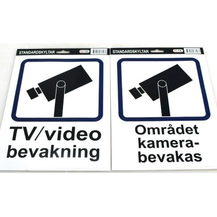 Skylt Området Kamerabevakas PVC 30x40 cm