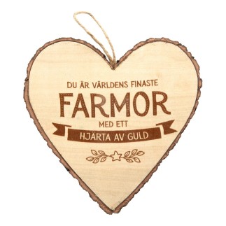 Hjärta Trä Farmor