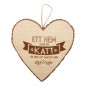 Hjärta Trä Katt wooden heart