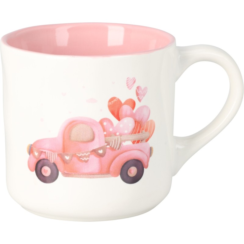 Mugg Rosa Cykel Bil Moped Hjärtan Mugg Rosa Cykel Bil Moped Hjärtan
