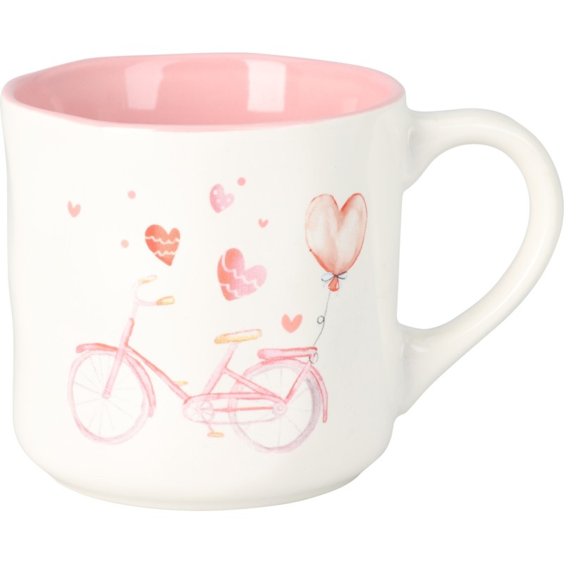 Mugg Rosa Cykel Bil Moped Hjärtan Mugg Rosa Cykel Bil Moped Hjärtan