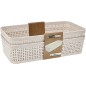 Korg Förvaring Beige Flätad Plast 25,3x13,3 cm 2-pack