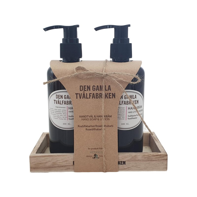 Presentset Handtvål/handkräm Ros/Rabarber 300 ml Presentset Handtvål/handkräm Ros/Rabarber 300 ml