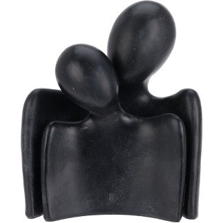 Figur Kram Människor Keramik Grå Svart Beige 17 cm