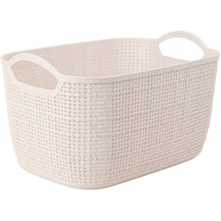 Korg Förvaring Beige Flätad Plast 30x19,5x14 cm
