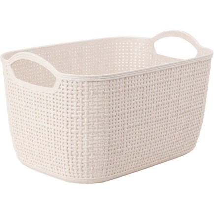 Korg Förvaring Beige Flätad Plast 30x19,5x14 cm