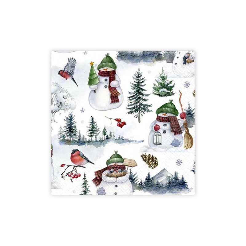 Servetter Snögubbeland 33x33 cm 20-pack
