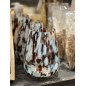 Lykta Glas Mönstrad Brun/Vit 15 cm
