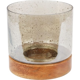 Lykta Stormlykta Ljushållare Trä/Glas 17 cm
