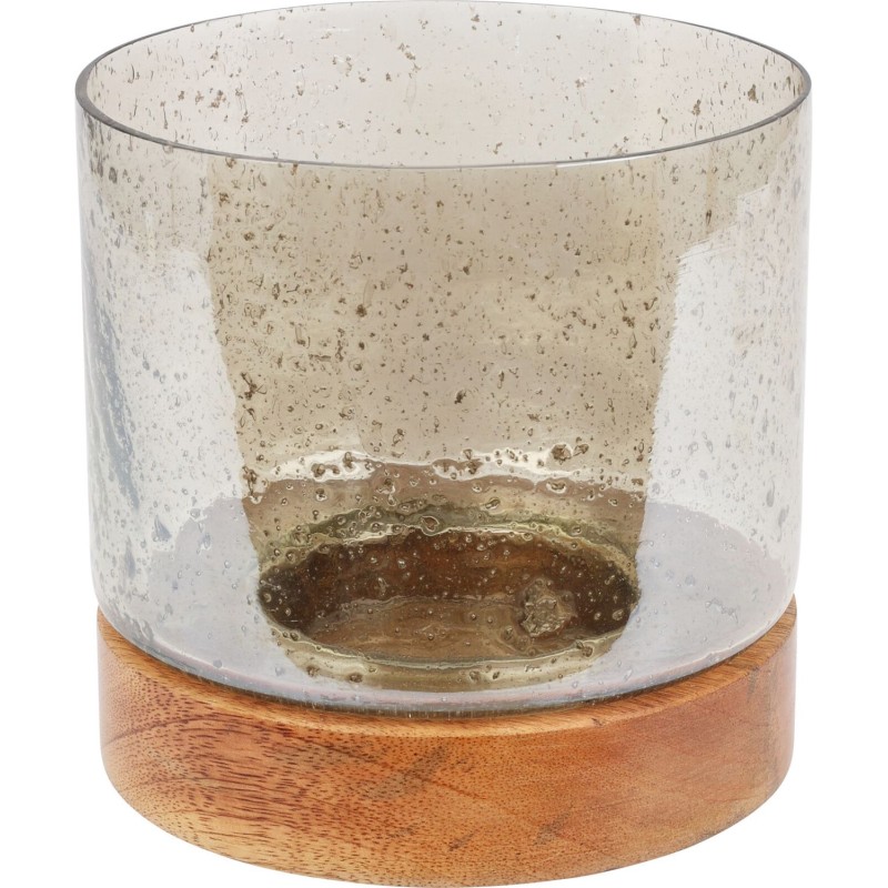 Lykta Stormlykta Ljushållare Trä/Glas 17 cm Lykta Stormlykta Ljushållare Trä/Glas 17 cm