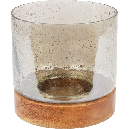 Lykta Stormlykta Ljushållare Trä/Glas 17 cm
