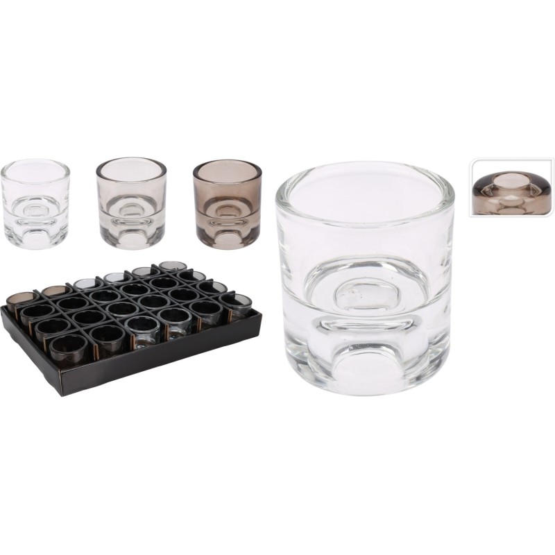 Ljuskopp Vändbar Glas Grå 5x6 cm Ljuskopp Vändbar Glas Grå 5x6 cm