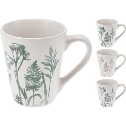 Mugg Blommor Blad Grön