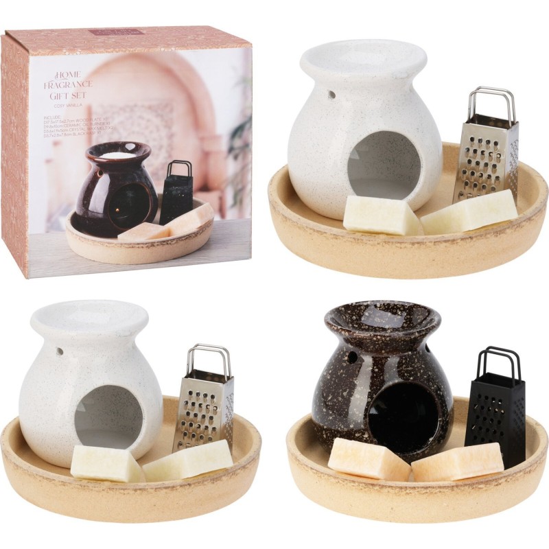 Aromaset Moss Amber Aromabrännare Vax Rivjärn Presentset 