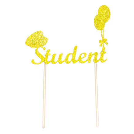 Dekoration Student Tårta Guld 5-pack