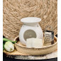 Aromaset Moss Amber Aromabrännare Vax Rivjärn Presentset 
