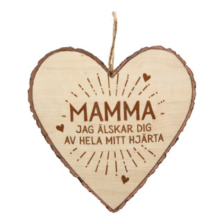 Hjärta Trä Wooden Heart med text