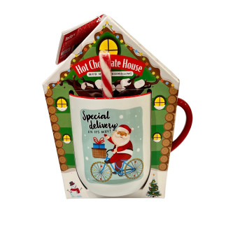 Julmugg med varm choklad, polkagris & marshmallows