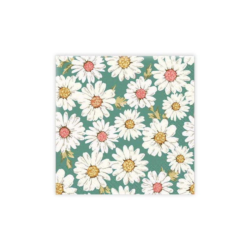Servetter Grön prästkrage 33x33cm 20-pack