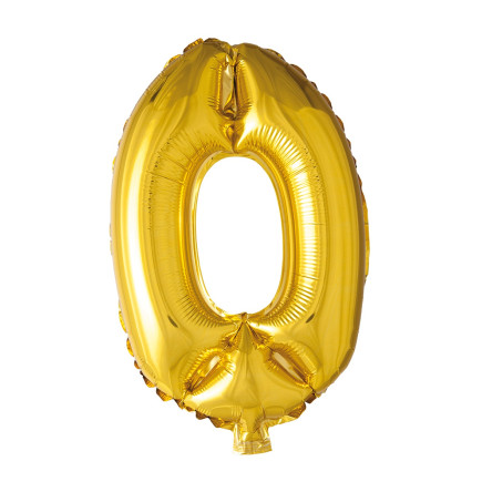 Ballong Siffra 0 Guld 86 cm