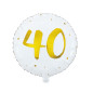 Ballong 40 år Vit/Guld Folie 46 cm Ballong 40 år Vit/Guld Folie 46 cm