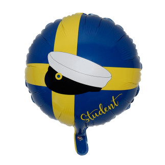 Ballong Student Blå/Gul Folie 46 cm