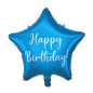 Ballong Happy Birthday Stjärna Blå Folie