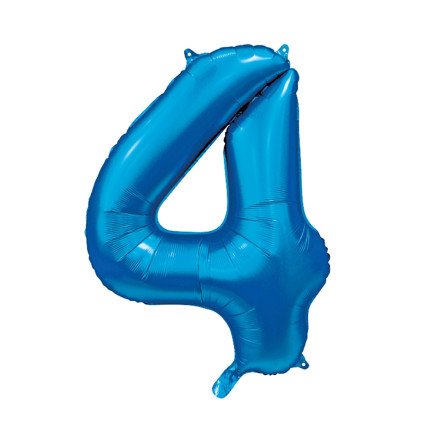 Ballong Siffra 4 Blå 86 cm