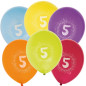 Ballong Födelsedag 5 år 6-pack Latex Mixade