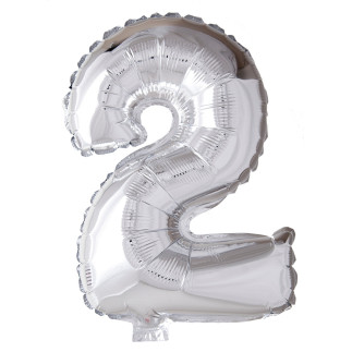 Ballong Siffra 2 Silver 86 cm