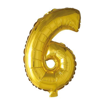 Ballong Siffra 6 Guld 86 cm