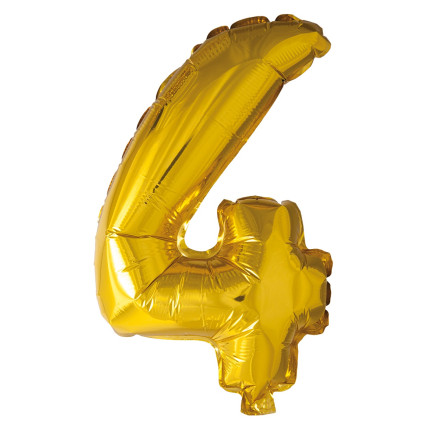 Ballong Siffra 4 Guld 86 cm