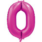 Ballong Siffra 0 Rosa 86 cm