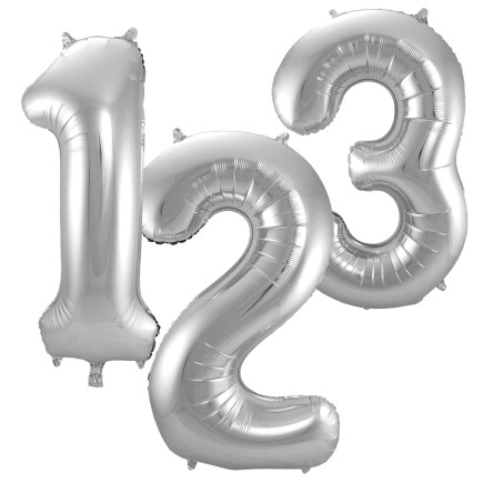 Ballong Siffra 9 Silver 86 cm