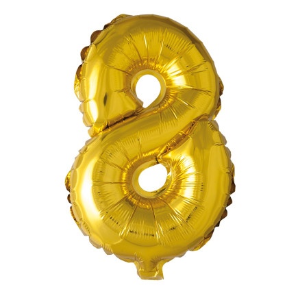 Ballong Siffra 8 Guld 86 cm