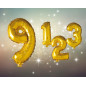 Ballong Siffra 9 Guld 86 cm
