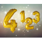 Ballong Siffra 4 Guld 86 cm