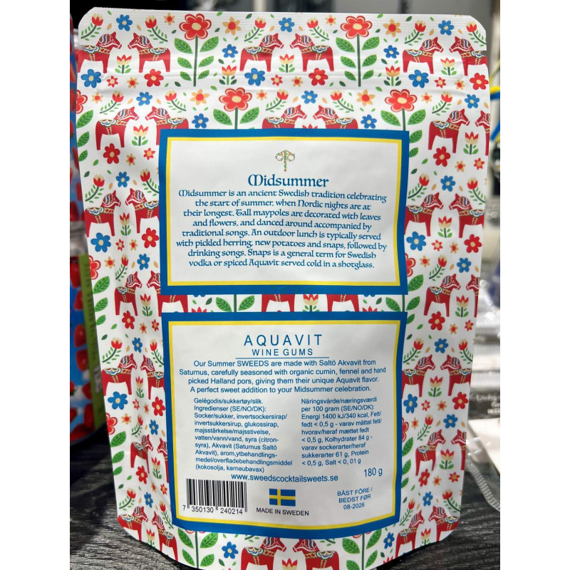 SWEEDS Vingummi Aquavit Sommar Dalahäst 180g
