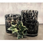 Ljushållare Grå/Svart Mönstrad Glas 8x8 cm