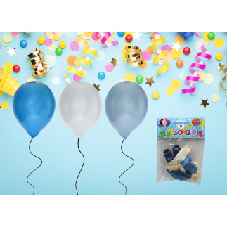Ballong Metallic Blå 8-pack Latex