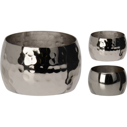 Servettringar Silvriga Släta Metall 4-pack