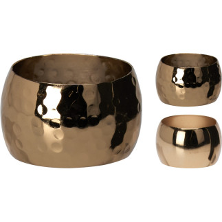 Servettringar Guld Hamrade Metall 4-pack