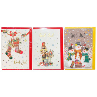 Julkort med kuvert 12,5x18 cm 3-pack