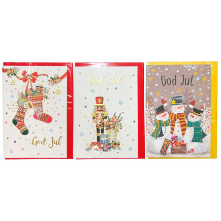 Julkort med kuvert 12,5x18 cm 3-pack